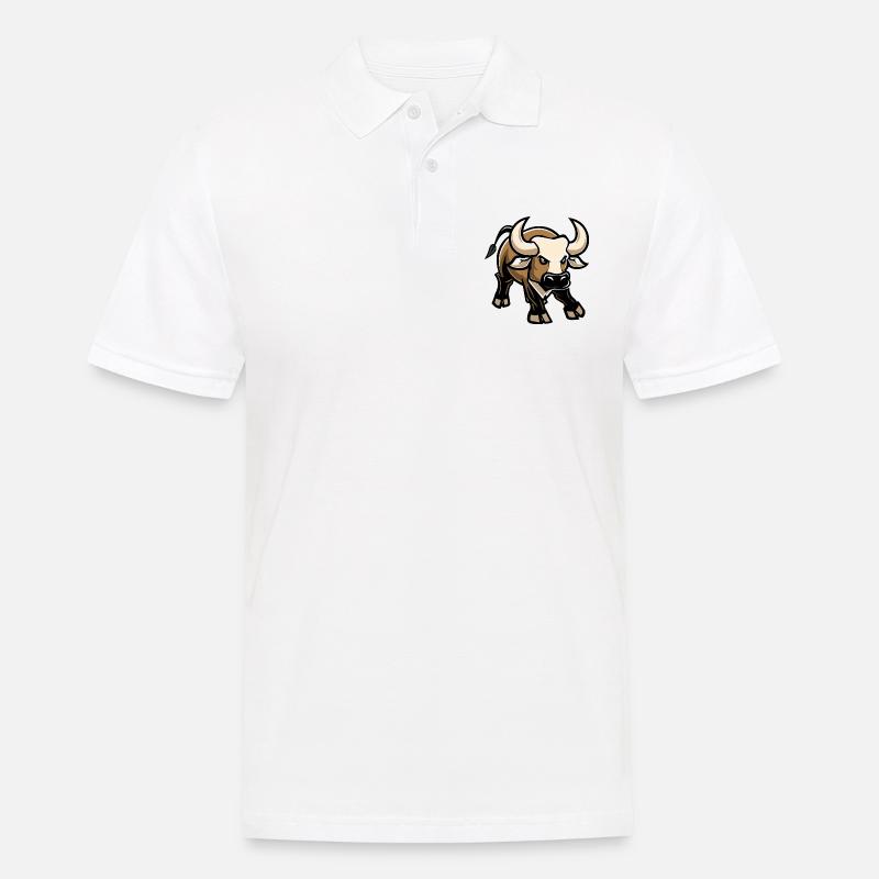 Stier Comic - Männer Poloshirt - Weiß