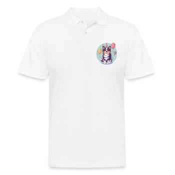 Border Collie Chiens Anniversaire Bébé - Polo Homme - blanc - Devant - Kai (181cm)