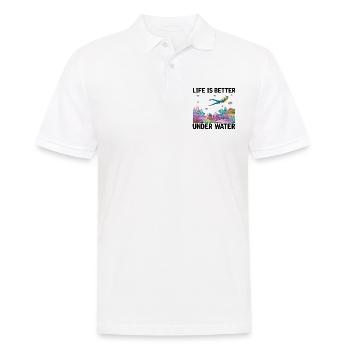 Plongée Aventure Plongeurs Mer Océan - Polo Homme - blanc - Devant - Kai (181cm)