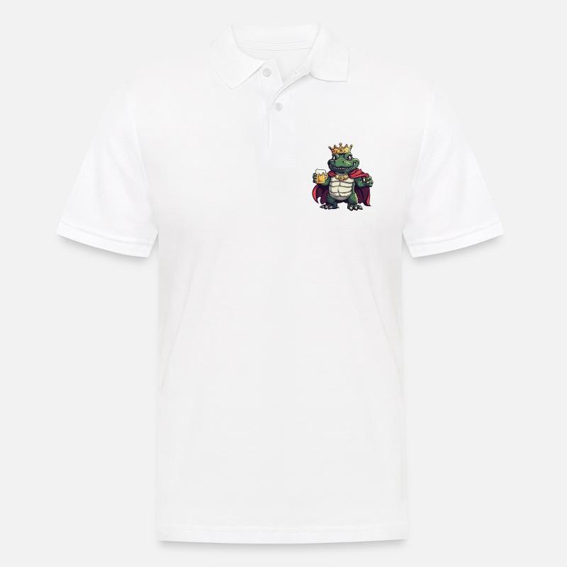 Alligator Bier Lustig - Männer Poloshirt - Weiß