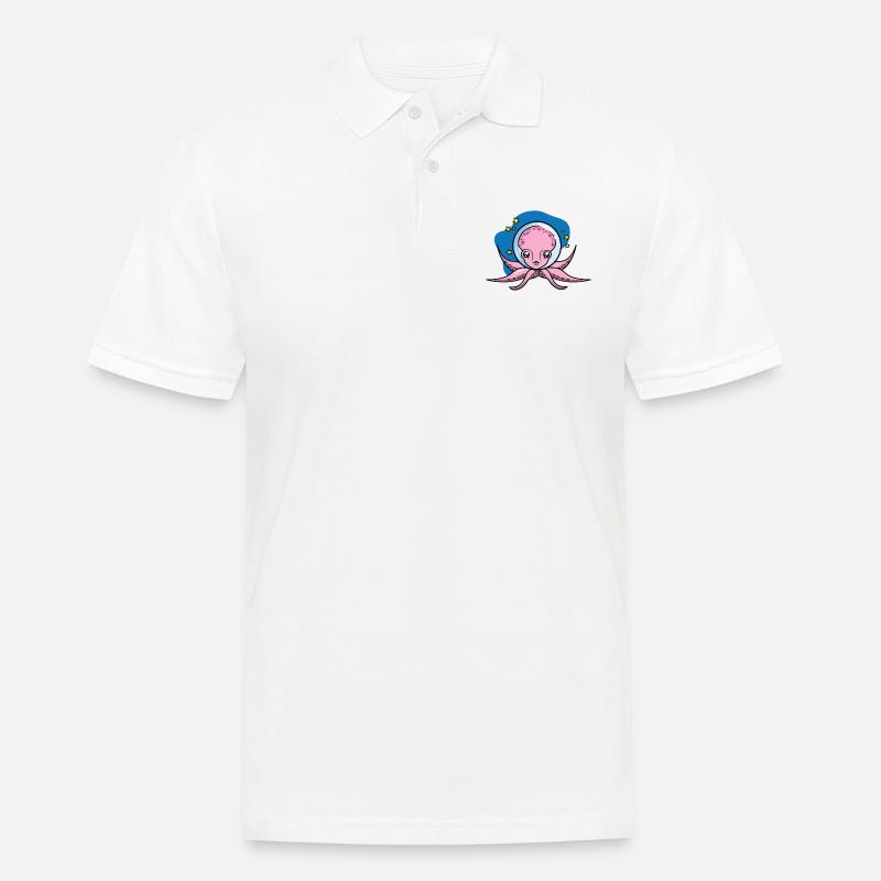 Raum Astronaut Octopus - Männer Poloshirt - Weiß