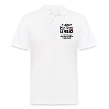 Je Soutiens Deux équipes la France - Polo Homme - blanc - Devant - Kai (181cm)