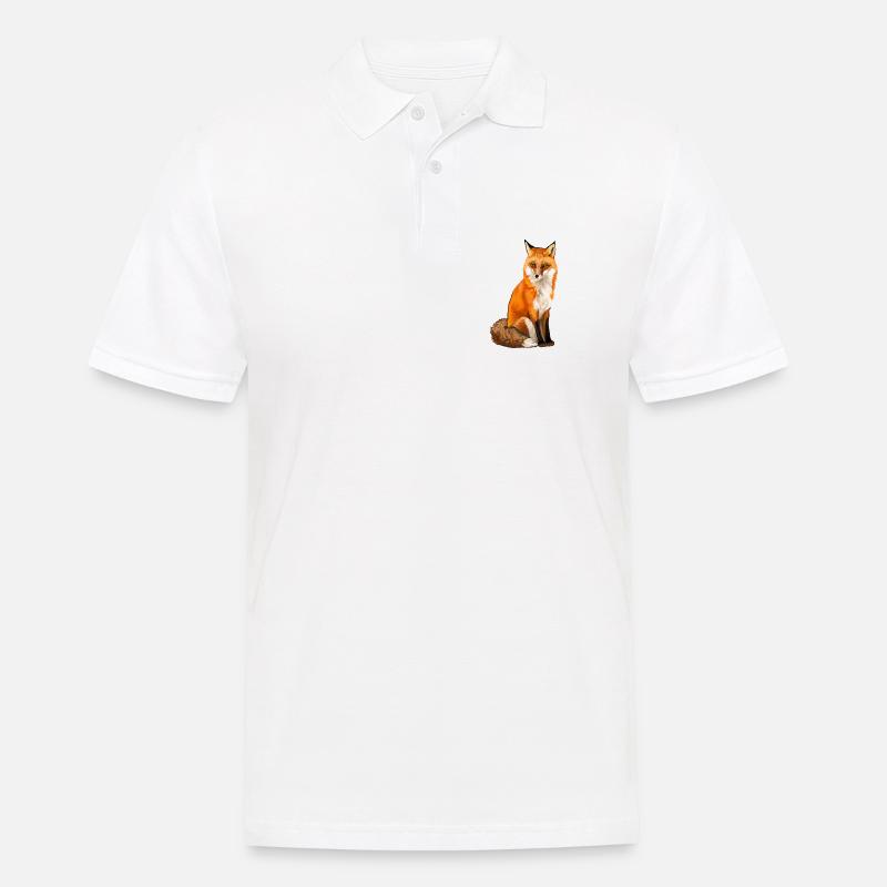Fuchs - Männer Poloshirt - Weiß