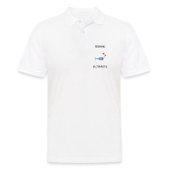 RETRAITE. BONNE RETRAITE. JOYEUSE RETRAITE - Polo Homme - blanc - Devant - Kai (181cm)