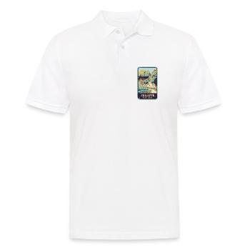Retro badge, Algarve Portugal, beach summer sun - Men's Polo Shirt - white - Front - Kai (181cm)