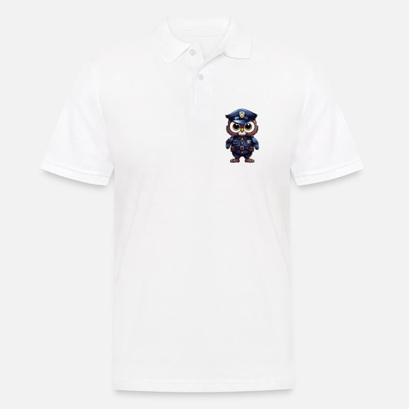 Polizei Eule - Männer Poloshirt - Weiß