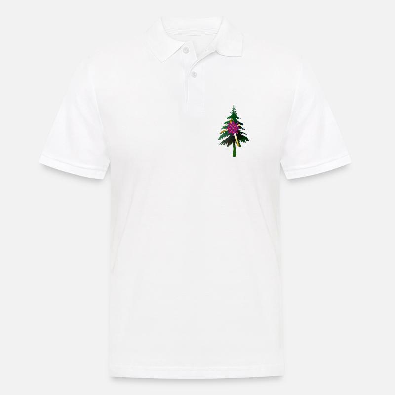 Christbaum oder Weihnachtsbaum & Geschenkschleife - Männer Poloshirt - Weiß