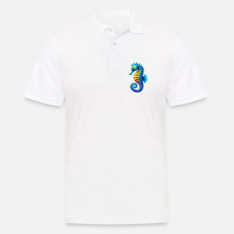Seepferdchen - Männer Poloshirt - Weiß