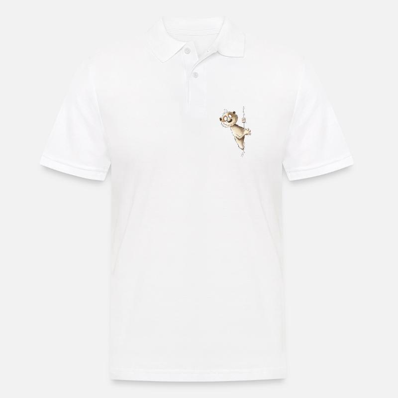Drolliges Erdmännchen I Wildtier Tiere - Männer Poloshirt - Weiß