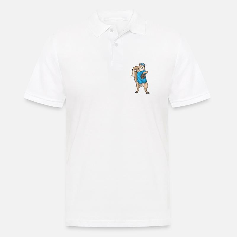 Eichhörnchen Baseball Baseballhandschuh - Männer Poloshirt - Weiß