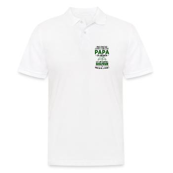 Heart + Golf – Super Dad Golfer - Men's Polo Shirt - white - Front - Kai (181cm)