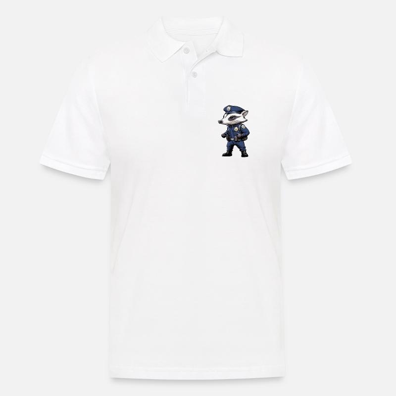 Dachs Polizei - Männer Poloshirt - Weiß