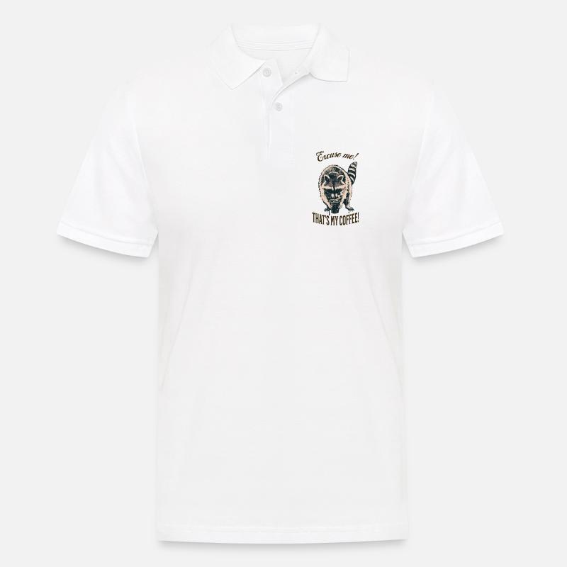 Excusez-moi ! C’est mon café – Raton laveur - Polo Homme - blanc