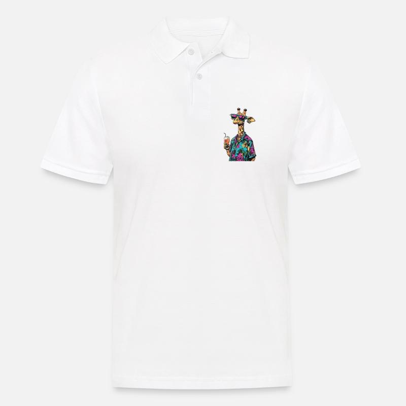 Giraffe Comic Sommer - Männer Poloshirt - Weiß