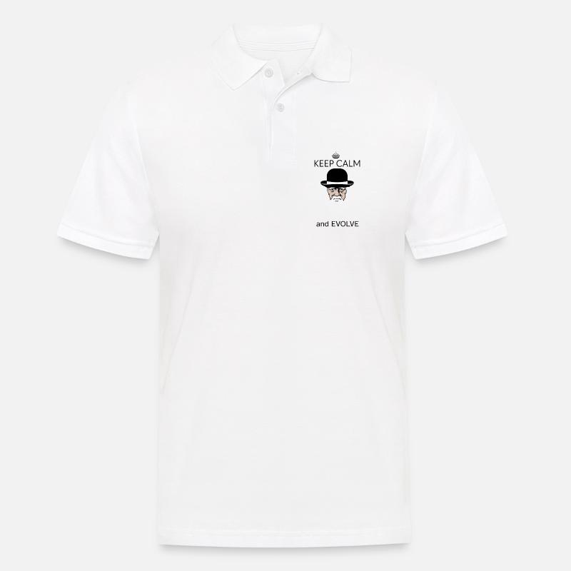 Darwin Keep Calm and evolve - Polo Homme - blanc
