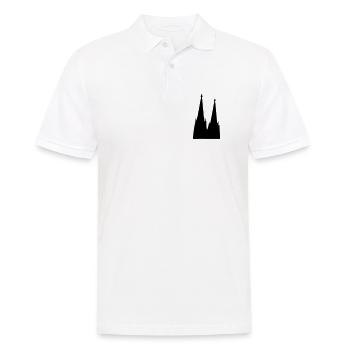 Der Kölner Dom in Köln - Männer Poloshirt - Weiß - Vorne - Kai (181cm)