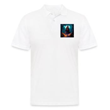 Kürbiskopfmann im düsteren Wald - Männer Poloshirt - Weiß - Vorne - Kai (181cm)