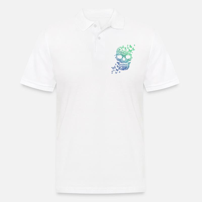 Schmetterling Schädel - Männer Poloshirt - Weiß