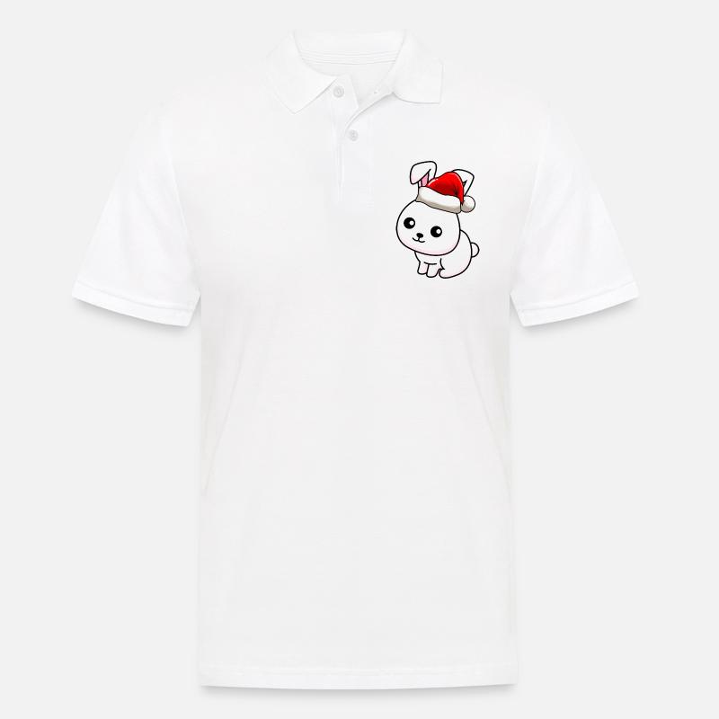 Lapin Comic Noël - Polo Homme - blanc