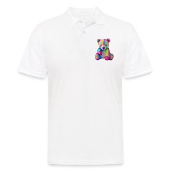 Mehrfarbiger Teddybär - Männer Poloshirt - Weiß - Vorne - Kai (181cm)