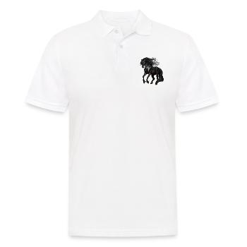 Beau design de cheval pour les filles - Polo Homme - blanc - Devant - Kai (181cm)