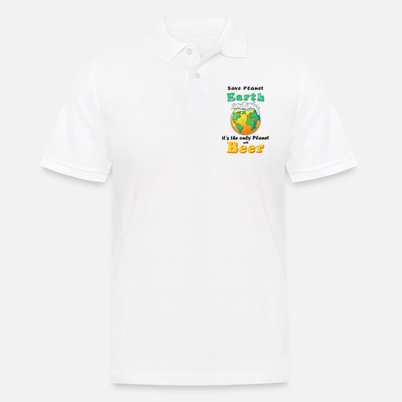Save Planet Earth - Beer - Männer Poloshirt - Weiß