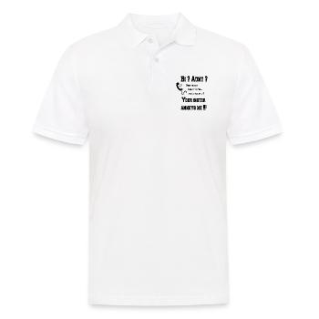 Salut tante? ta sœur m'ennuie! - Polo Homme - blanc - Devant - Kai (181cm)