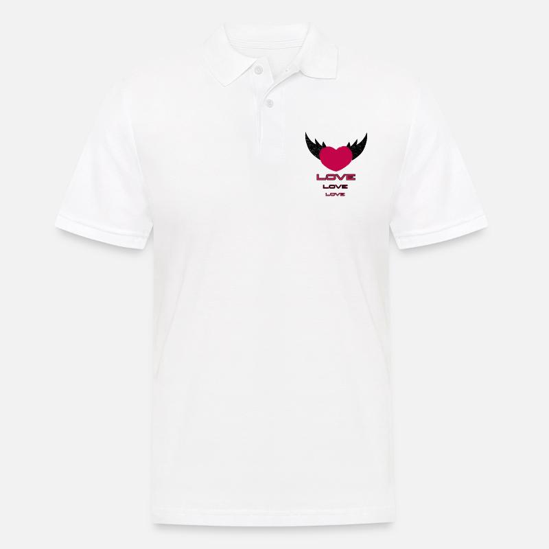 Fliegendes Herz - Männer Poloshirt - Weiß