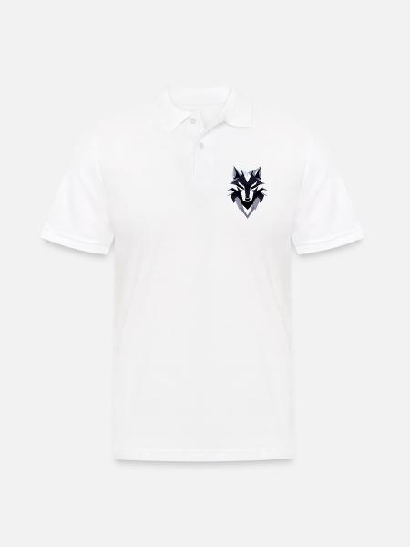 Wolf Low Poly Logo Design - Men's Polo Shirt - white
