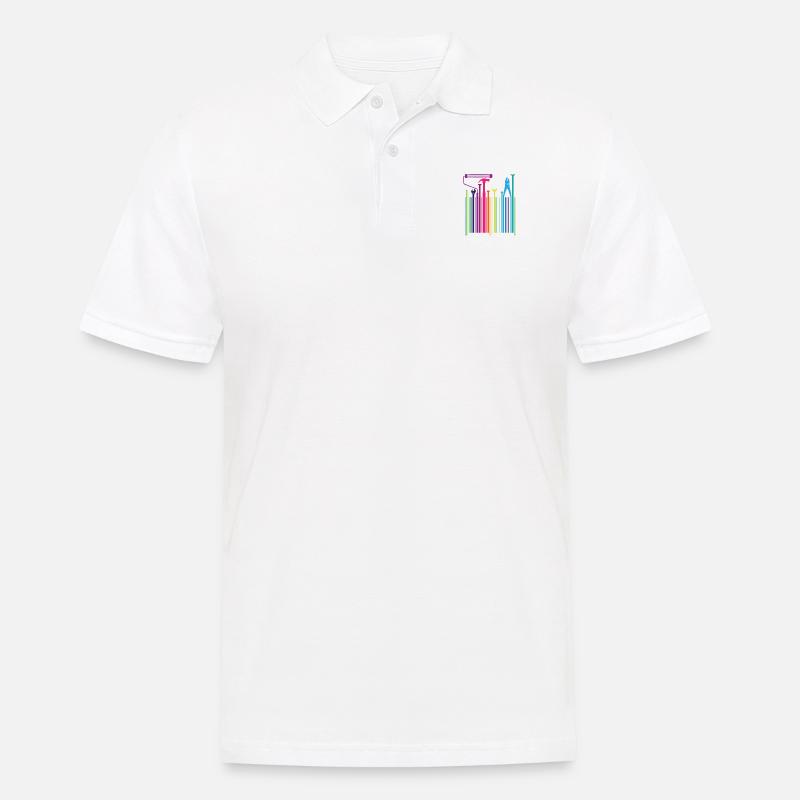 Funny Worker Tradesman Barcode Tool - Men's Polo Shirt - white