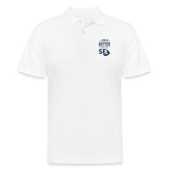 Sailboat sailor sailing yacht captain sailing sail - Men's Polo Shirt - white - Front - Kai (181cm)
