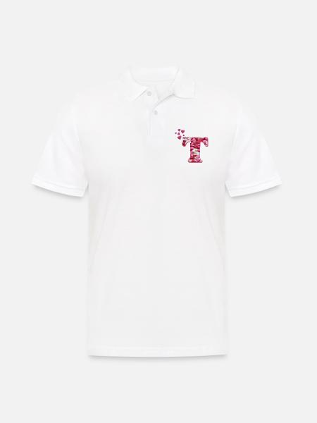 hearts t - Men's Polo Shirt - white