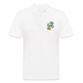 Caméléon coloré Yin Yang Nature Équilibre - Polo Homme - blanc - Devant - Kai (181cm)