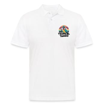 Perroquet sur coucher de soleil rétro - Polo Homme - blanc - Devant - Kai (181cm)