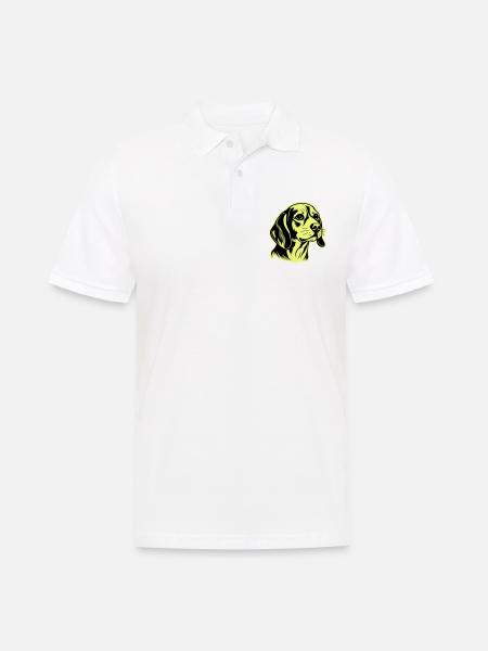 Beagle Dog Head - Men's Polo Shirt - white