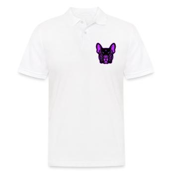 Französische Bulldogge Hund Kopf - Männer Poloshirt - Weiß - Vorne - Kai (181cm)