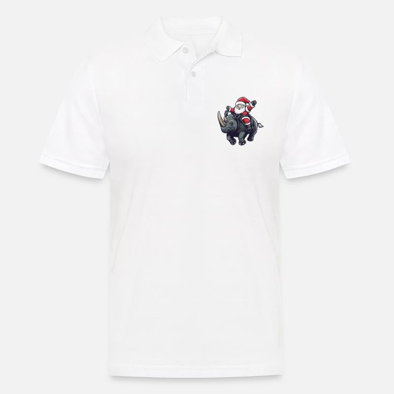 Nashorn Weihnachtsmann - Männer Poloshirt - Weiß