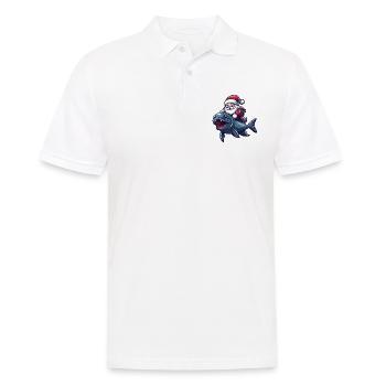 Piranha Poisson Père Noël - Polo Homme - blanc - Devant - Kai (181cm)