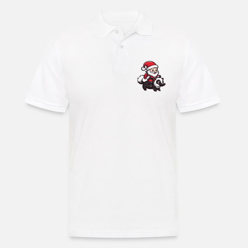 Stinktier Weihnachtsmann - Männer Poloshirt - Weiß