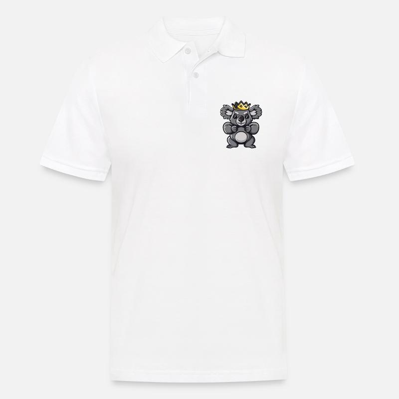 Koala Comic Krone - Männer Poloshirt - Weiß