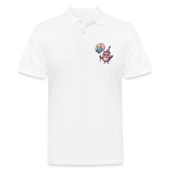 hibou anniversaire bébé - Polo Homme - blanc - Devant - Kai (181cm)