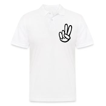 Peace black handzeichen worldwide - Männer Poloshirt - Weiß - Vorne - Kai (181cm)
