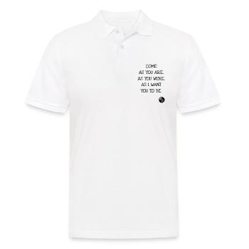 Komm wie du bist - Nirvana - Kurt Cobain - Männer Poloshirt - Weiß - Vorne - Kai (181cm)