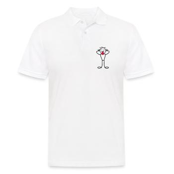 Männchen - Männer Poloshirt - Weiß - Vorne - Kai (181cm)