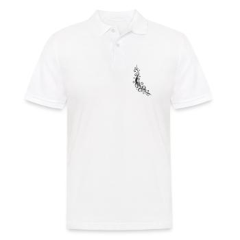 Tribal Tattoo mit vielen Sternen, stars - Männer Poloshirt - Weiß - Vorne - Kai (181cm)