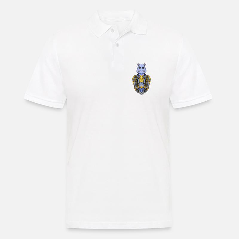 Ritter Nilpferd cool - Männer Poloshirt - Weiß