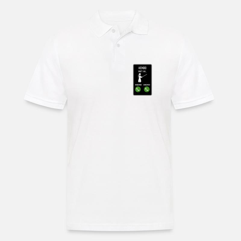 Kendo ruft an - Männer Poloshirt - Weiß