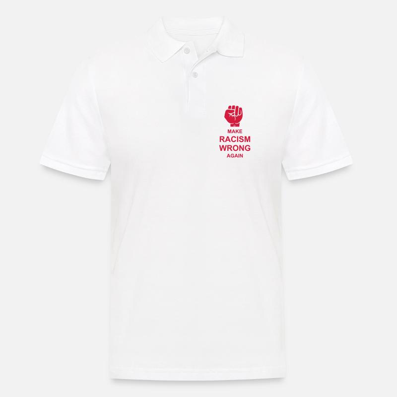 make racism wrong again - Männer Poloshirt - Weiß