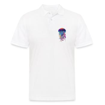 Qualle - Männer Poloshirt - Weiß - Vorne - Kai (181cm)