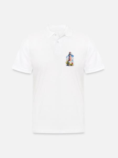 Leuchtturm - Männer Poloshirt - Weiß